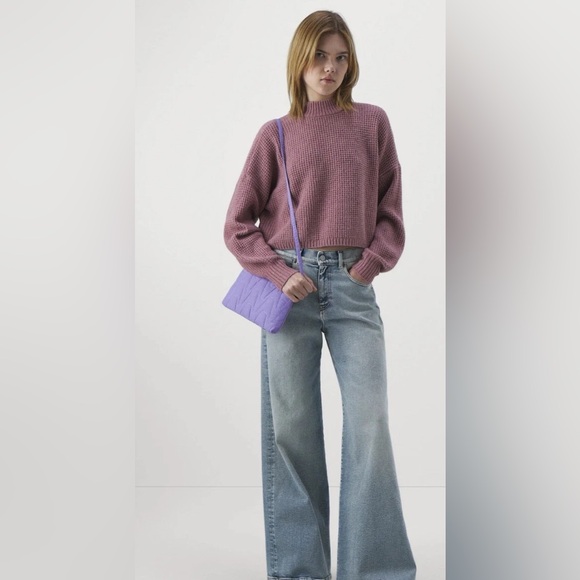 Hollister Sweaters - Hollister Womens Pink Easy Cozy Knit Crew Neck Long Sleeve‎ Ribbed Sweater XS